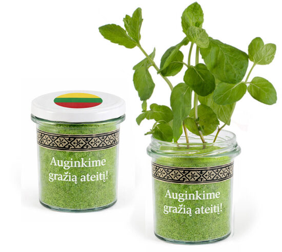 Verslo dovanos iš sėklų su įmonės logotipu